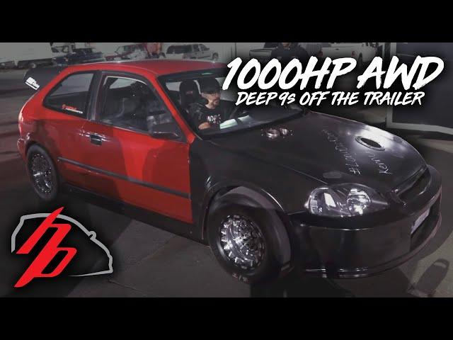 1000HP AWD Civic Goes Deep 9s On Its FIRST Shakedown Pass!