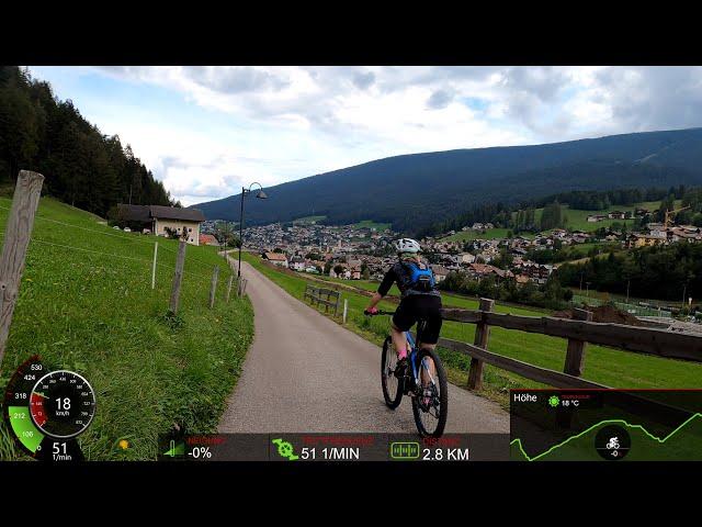 1 Hour Scenic MTB Cycling Workout Alps ‍️ Monte Pana Dolomiti Italy Garmin 4K