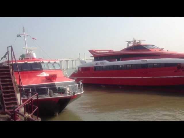 Cruising from Macau to Hong Kong with Turbojet Hydrofoil Ferry