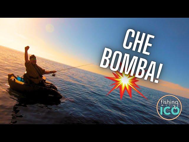 BELLY BOAT at SEA with the ULTRA LIGHT JIGGING TECHNIQUE!  Guaranteed FUN!  (Catch & Cook)