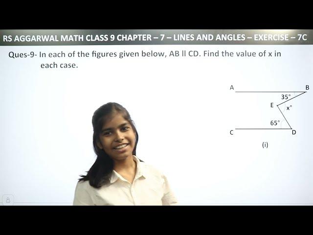 Q.7 to 9 Ex - 7C - Ch - 7 - Lines and Angles | RS Aggarwal Math class 9 | RN Glory