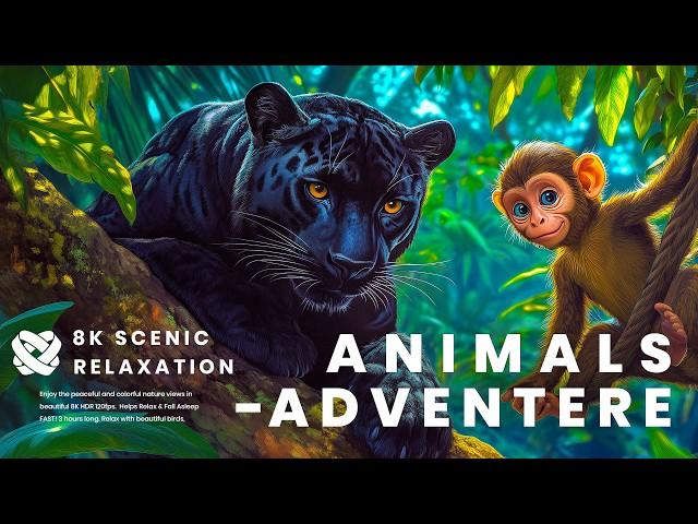 ANIMAL ADVENTURE - 8K HDR 60FPS Dolby Vision - With Healing Music (Colorfully Dynamic)