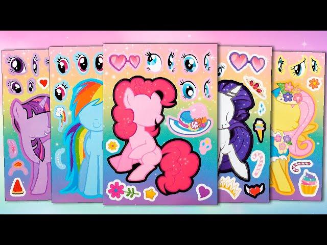 MY LITTLE PONY STICKER BOOK MAKEOVER | RARITY, PINKIE PIE, FLUTTERSHY FUN ACTIVITY