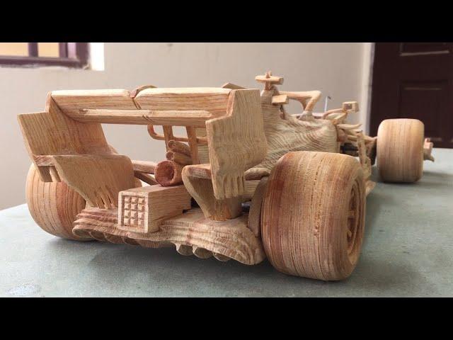 Wood Carving - New Ferrari SF1000 2020 - F1 Racing Car - Woodworking Art