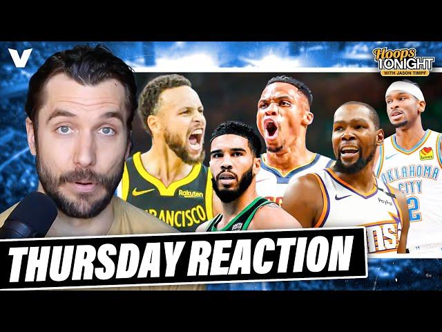 NBA Reaction: Nuggets REVENGE vs. Thunder, Warriors STIFLE Celtics, Durant GOES OFF | Hoops Tonight