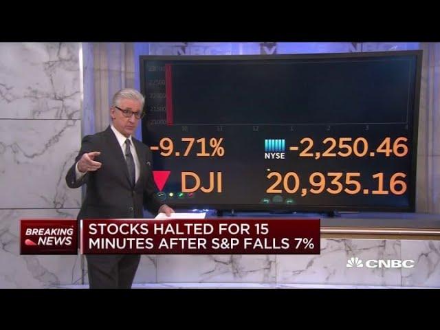 Stocks halted for 15 minutes at open after S&P 500 drops 7%