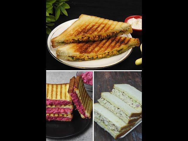 3 Easy Sandwich Recipes | Quick & Easy Sandwich Recipes | Kids Lunch Box Recipes | Snacks Recipes