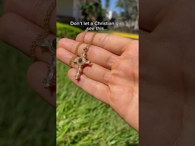 Don’t let him see this️️ #cross #necklace #christian