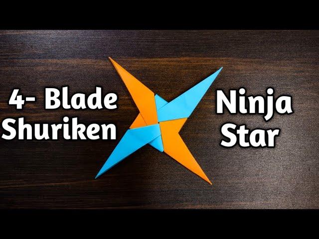 How To Make A Paper Ninja Star (4- Blade) - SHURIKEN - Aadrit's Origami