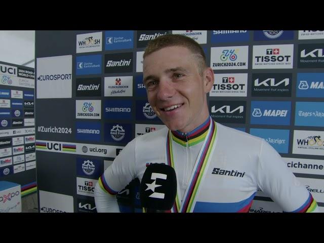 Remco Evenepoel - Interview at the finish - World Championships ITT (Zürich) 2024