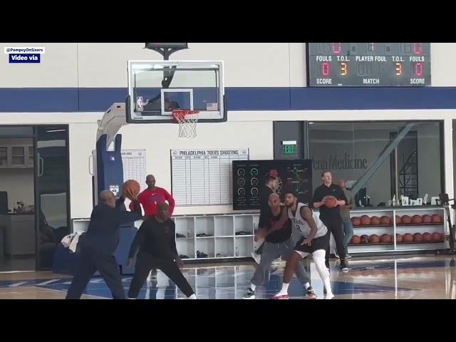 PAUL GEORGE & JOEL EMBIID IN TODAYS POST PRACTICE AND BOTH ARE OUT FOR TOMORROWS GAME VS ROCKETS