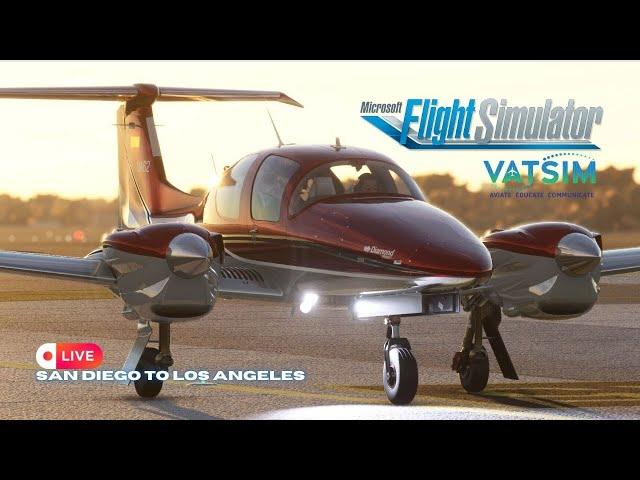 LIVE MSFS VATSIM | San Diego to Los Angeles | Diamond DA62 | #msfs2020 #vatsim #da62