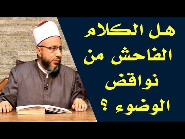 هل الكلام الفاحش من نواقض الوضوء ؟  الأستاذ الدكتور محمد سيد سلطان