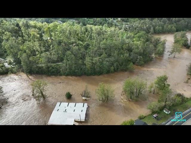 Downtown Spruce Pine, NC w/ Ingles Drone Aerial After Hurricane Helene Flood | September 27th 2024