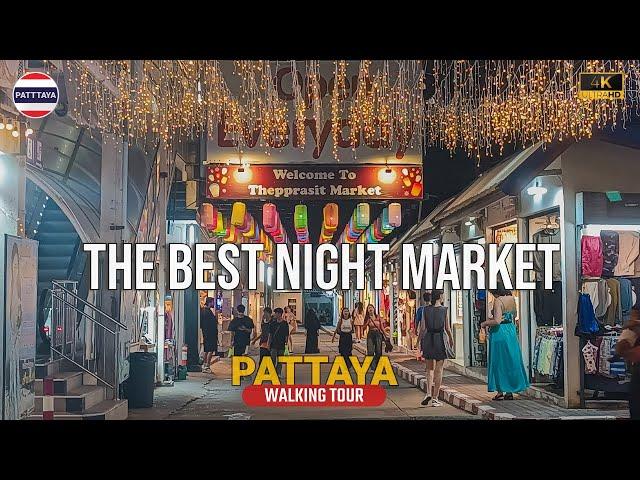  4k Exploring Pattaya BIGGEST Night Market Thepprasit Night Market Street Food & Shopping