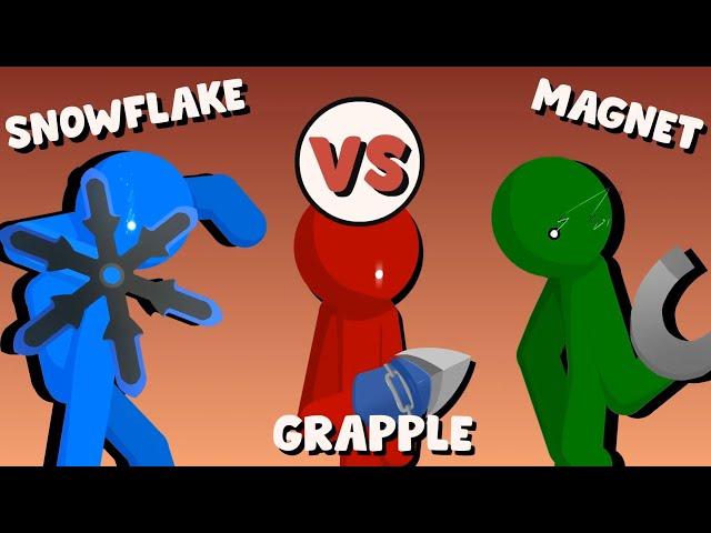 Supreme Duelist Stickman Animation: Snowflake vs Magnet vs Grapple