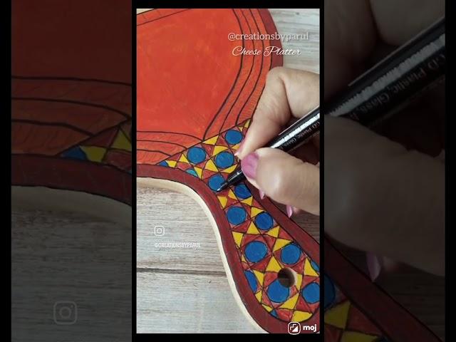Hand Painted Cheese Platter l #shorts