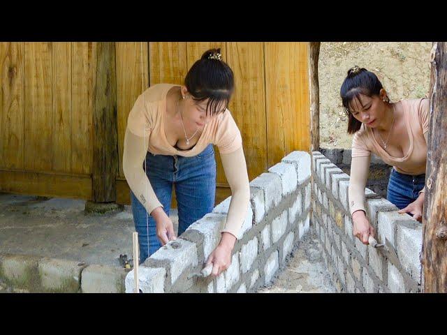 Construction skills, Building walls with concrete bricks, OFF GRID FARM | My Free Life