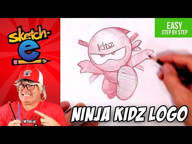 Ninja Kidz logo drawing. Step by step with Sketch-e