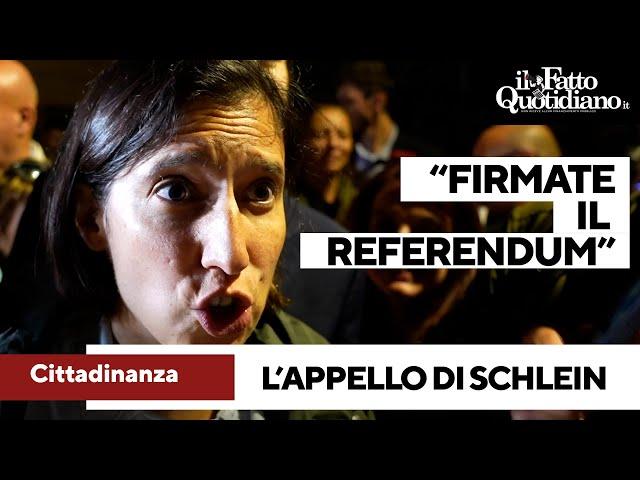 Referendum cittadinanza, l'appello di Schlein per le firme: "Così si rende più sicura una società"