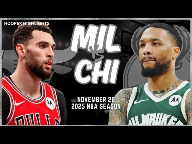 Milwaukee Bucks vs Chicago Bulls Full Game Highlights | Nov 20 | 2025 NBA Season