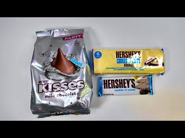 Unboxing Hershey's Kisses (Party Pack), Rounds, and Cookies 'n' Creme Chocolate Bar