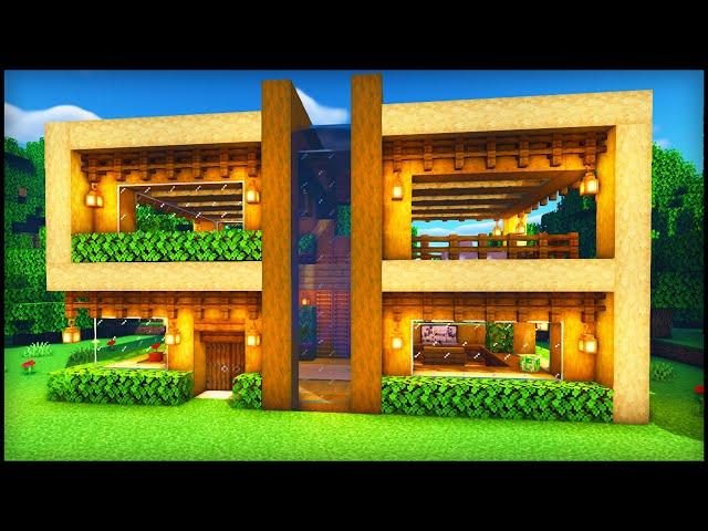 Minecraft Wooden Modern House: How to build a Cool Modern House Tutorial