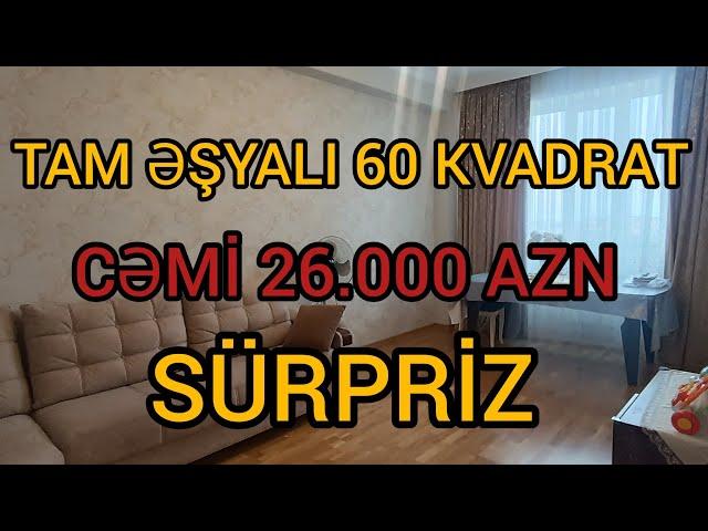 ŞOKCƏMİ 26.000 AZNTAM ƏŞYALI 60 KVADRAT 2 OTAQ EV                               #mulkevalqısatqısı