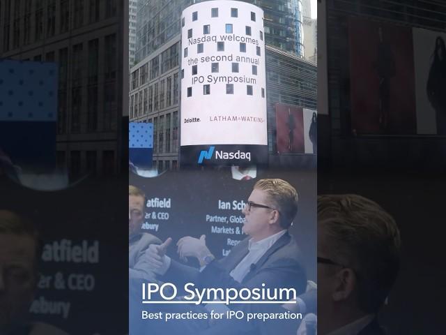 Ian Schuman at Latham and Deloitte’s US IPO Symposium at Nasdaq