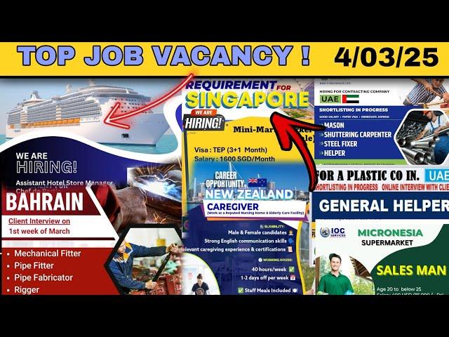 Job Vacancy for Cruise ️ FREE REQUIREMENT JOB  Europe job & Gulf country job