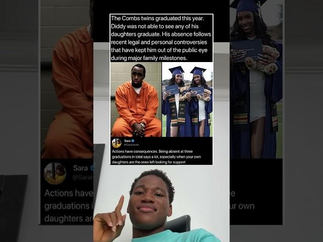 The #combs twins graduated this year. #diddy was not able to see any of his daughters graduate