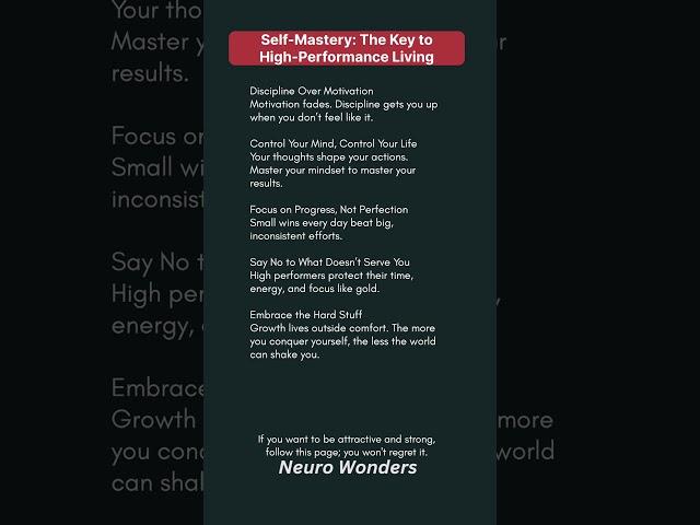 Unlocking Self-Mastery: 5 Secrets to High-Performance Living