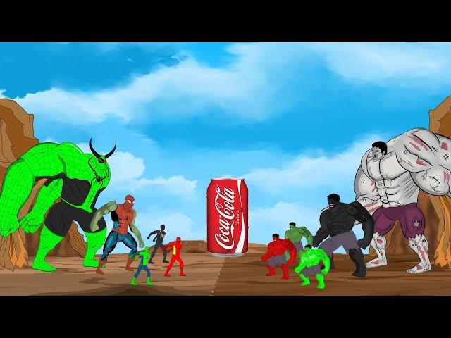 Evolution of HULK vs Evolution of BOSS Spider-Man: Coca-Cola XXL Battle | SUPER HEROES MOVIES