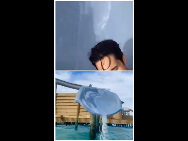 Sidharth Malhotra and Kiara Adwani Maldives Beach Pool Video Status