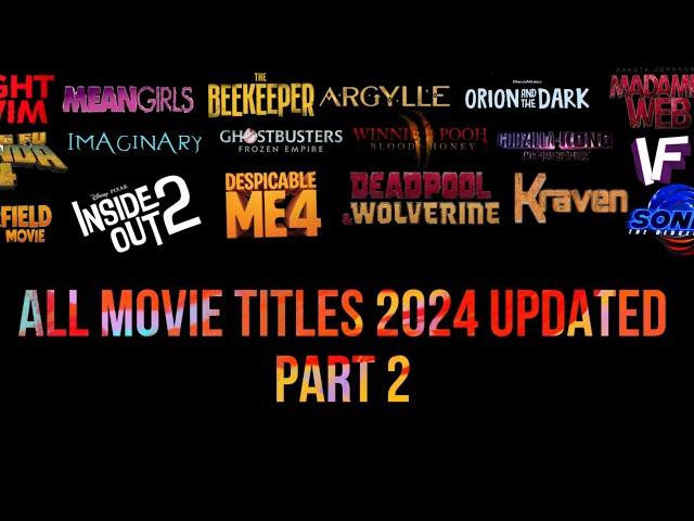 All movie titles 2024 updated part 2