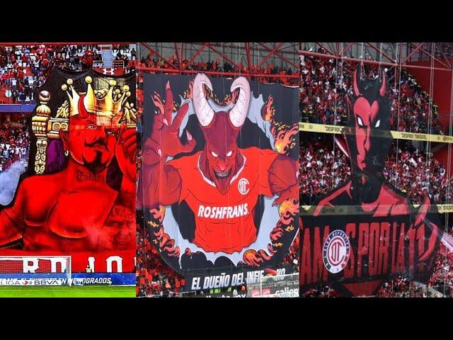 Los tifos de la Banda del Rojo del Toluca