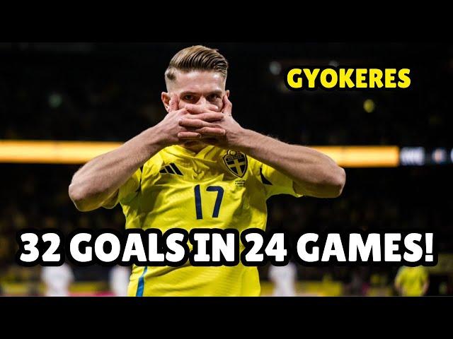 Viktor Gyokeres 4 Goals in Sweden 6-0 v Azerbaijan in Nations League