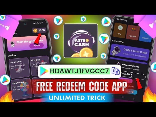 Astro Cash App | Free Redeem Code |Google Play Redeem Code | Astro Cash App Secret Code |Redeem Code