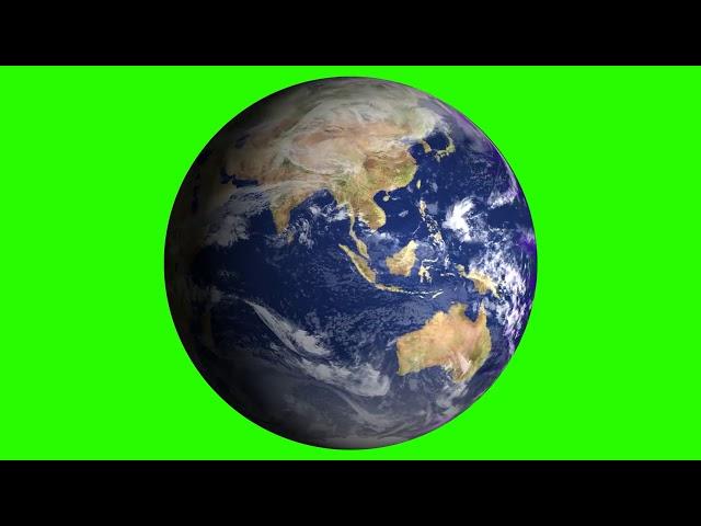 Green screen animated rotating earth