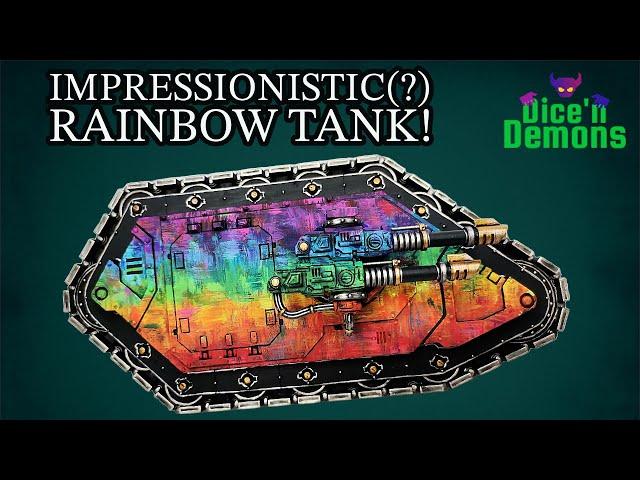 Quick and Easy: painting an Impressionistic(?) Rainbow Landraider for Warhammer 40k/Horus Heresy!