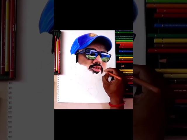 Rohit Sharma colour pencils art || drawing#art #artist#shorts