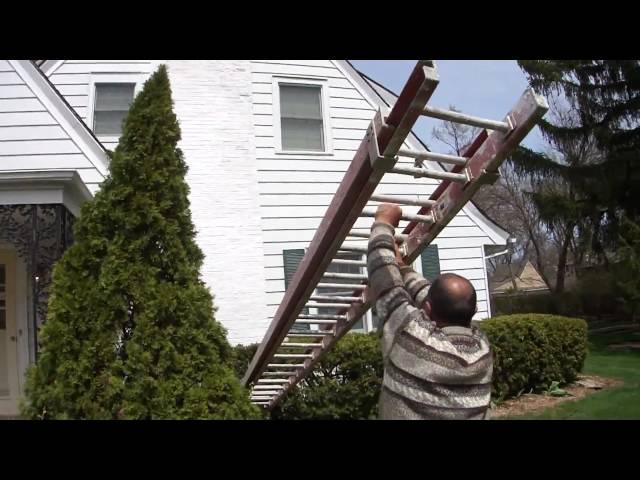 How To Stand A Ladder on A 30 Feet High Chimney Plus Repair