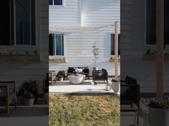 DIY canopy shade for under $100  #patio #patiomakeover