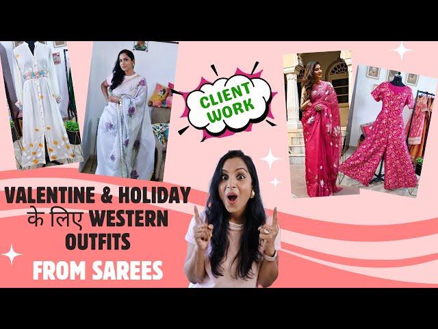 Western Dresses & Outfits From Chiffon & Organza Sarees | Old Saree Reuse To Stylish Party Dresses