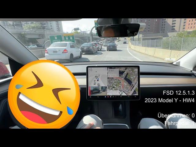 Tesla FSD fährt wie ein Düsseldorfer BMW Fahrer 