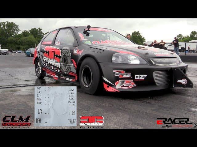 CLM Motosports Ricky Silva - 1400hp Competition Clutch Civic goes 7's!!