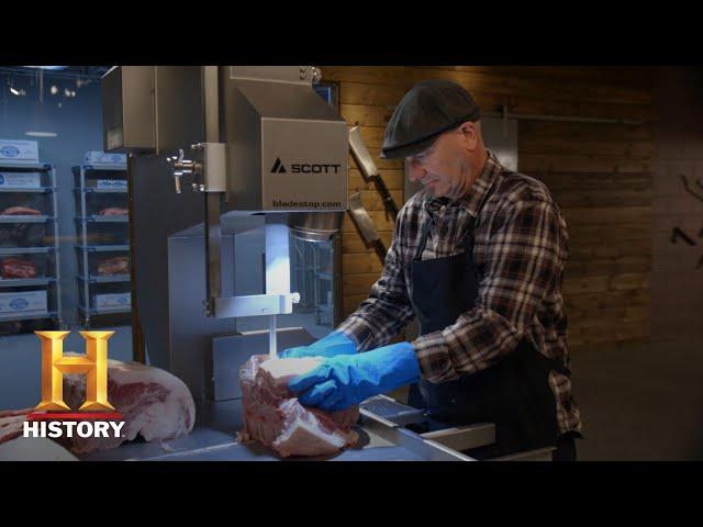 The Butcher: Dave Cuts Steaks on the Bandsaw | Exclusive | History