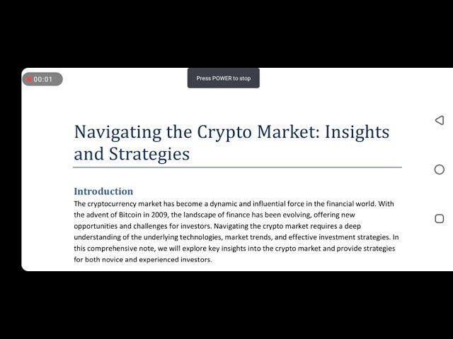 Navigating the Crypto Market: Insights and Strategies #crypto #blockchain #insights #strategy