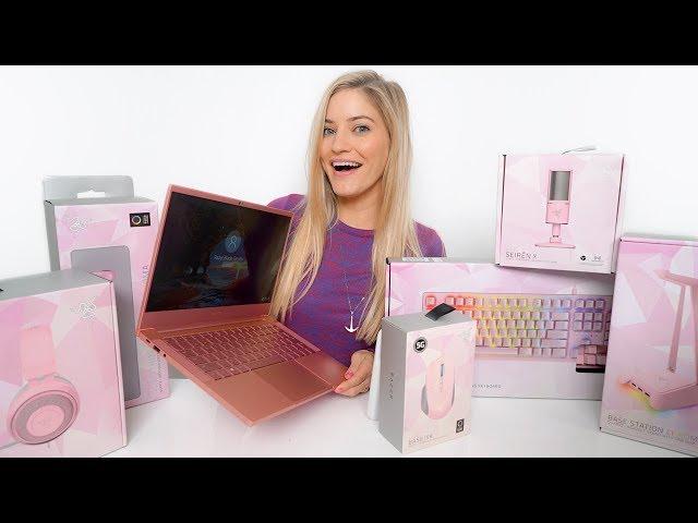  NEW Quartz Pink Razer Blade Laptop + Accessories Unboxing!