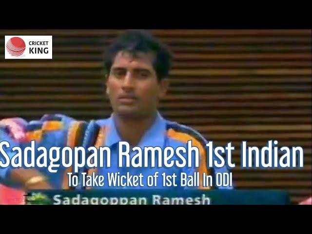 Sadagopan Ramesh 1st Indian to take wicket on his first ball in ODIs vs Westindies @ Singapore 1999